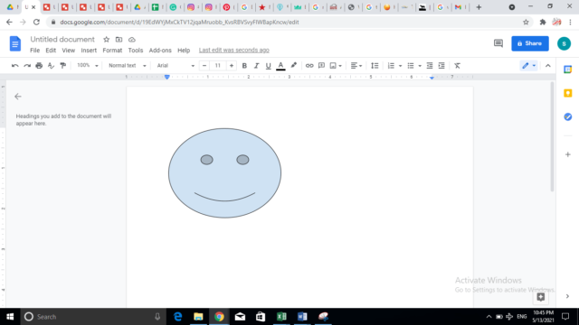 how to create shapes in google docs